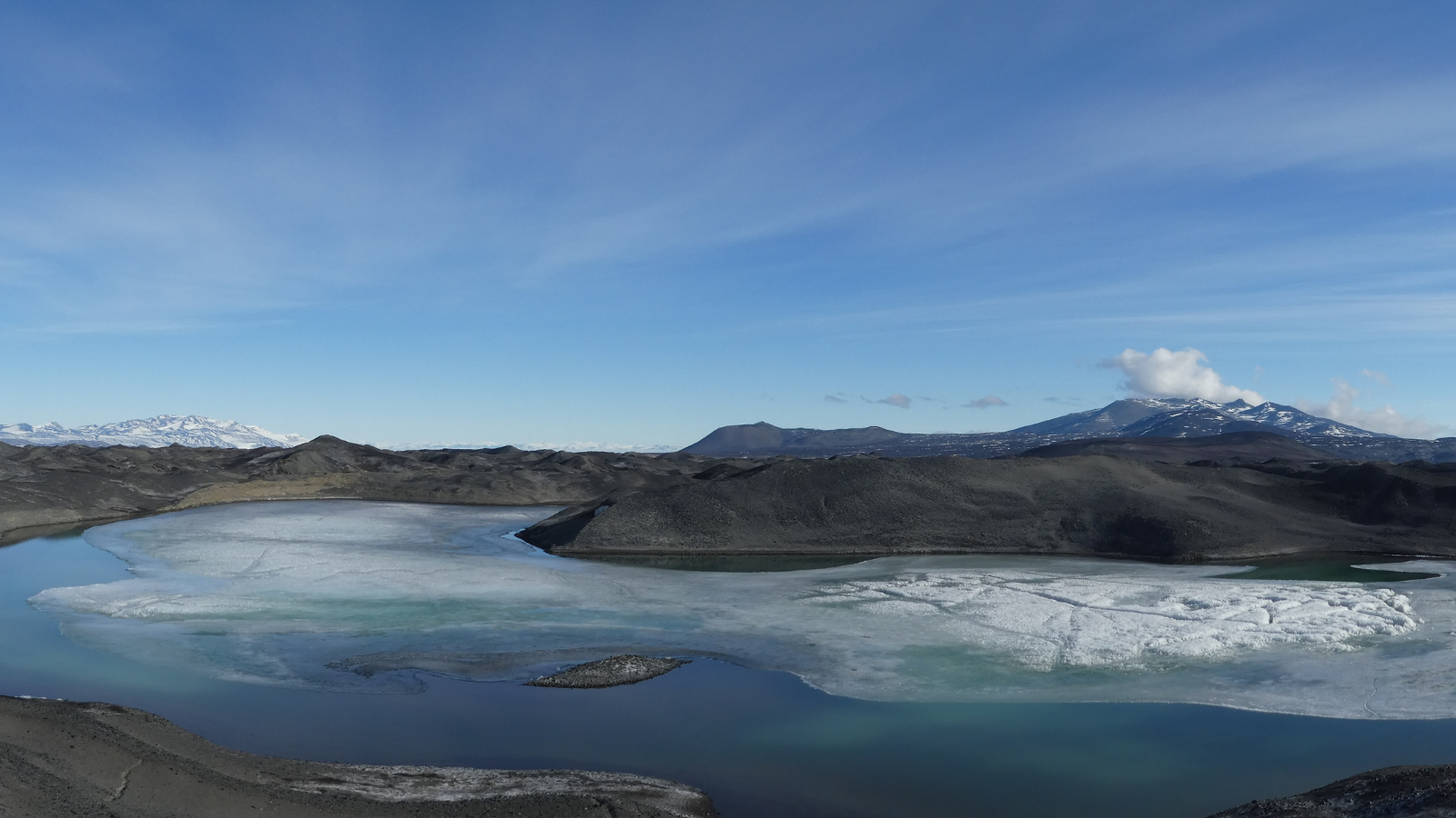 panoramic view melted ponds