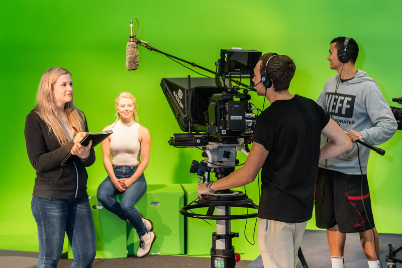 green screen camera crew filming