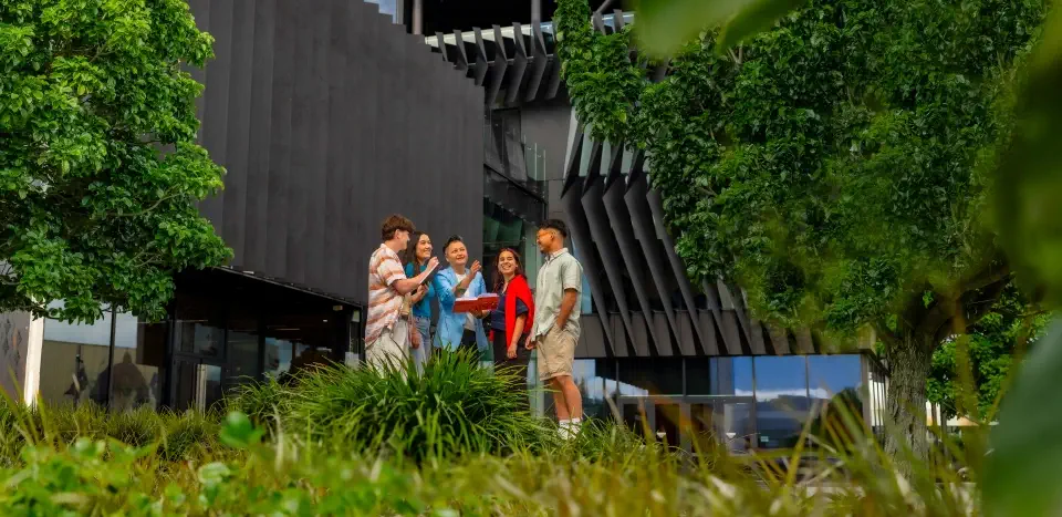 Domestic prospectus image outside Tauranga campus